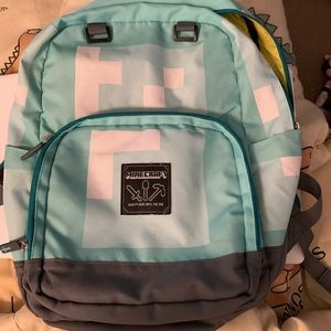 Minecraft used book bag. Teal